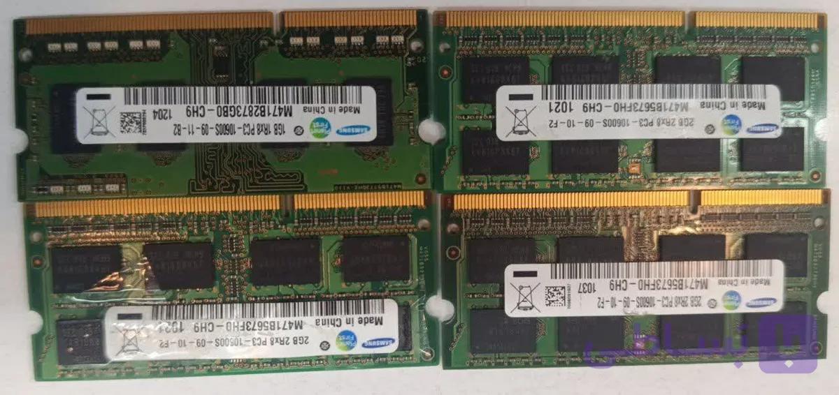 رم لپ تاپ SAMSUNG 2GB 1333Mhz 10600S PC3 — تصویر 1