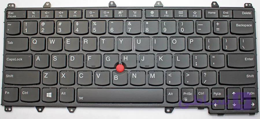 کیبورد لپ تاپ لنوو ThinkPad X380 Yoga مشکی اینتر کوچک با فریم و موس و بکلایت – نو — تصویر 1