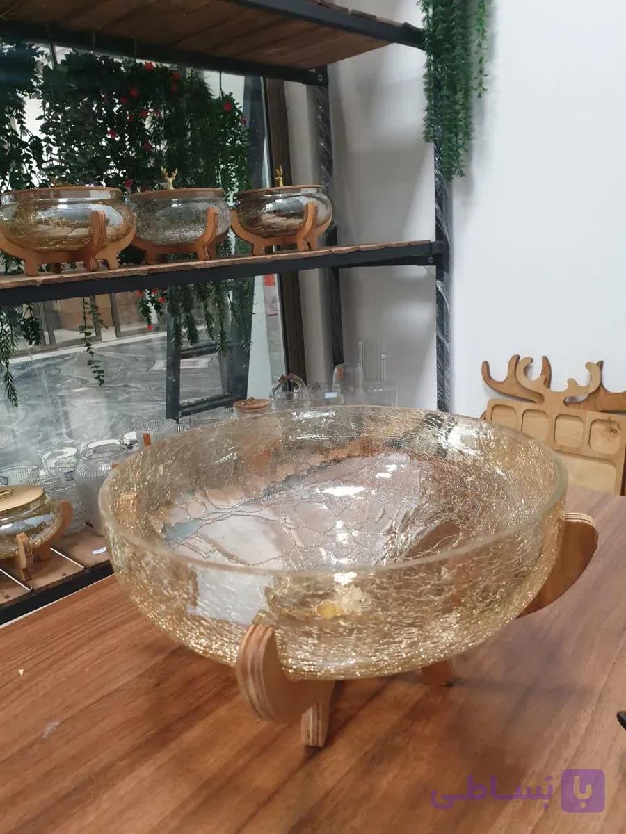 میوه خوری پایه چوبی  آبگز در 3 رنگ — تصویر 1