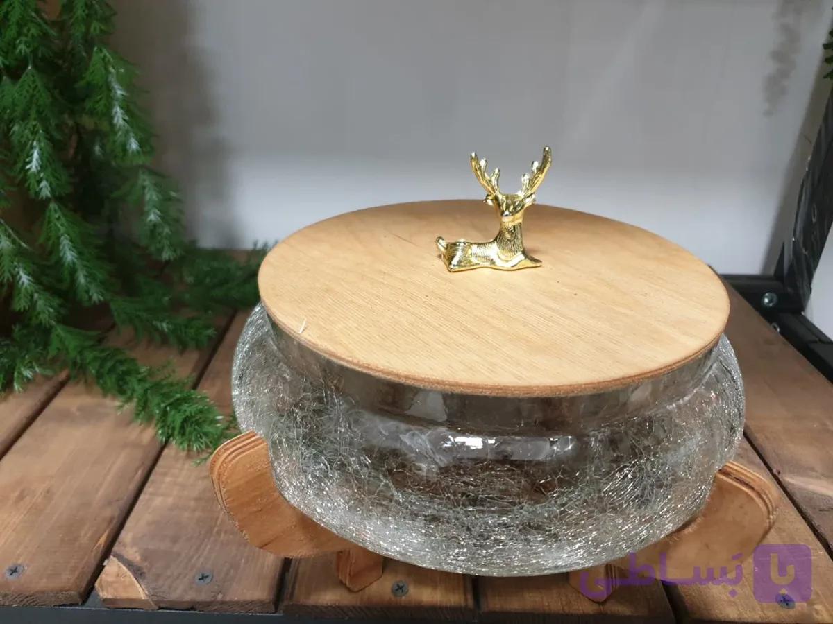 آجیل _شکلات خوری پایه چوبی کوچک آبگز — تصویر 1