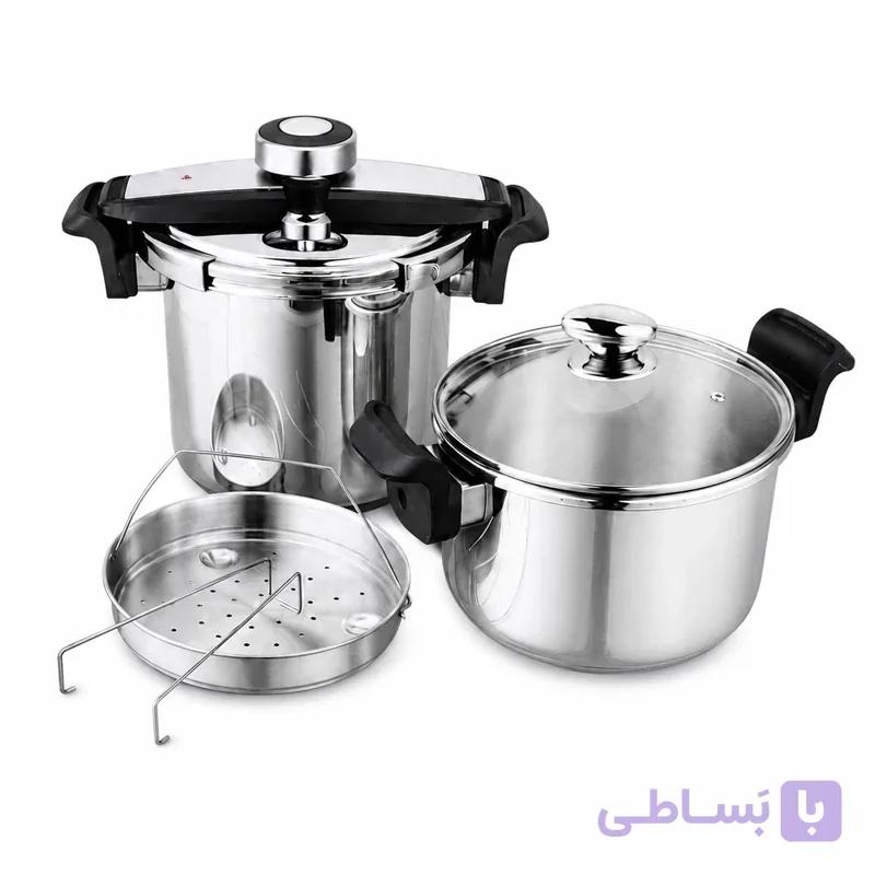 زودپز دوقلو یونیک سرویس 5+7 لیتری استیل 18/10