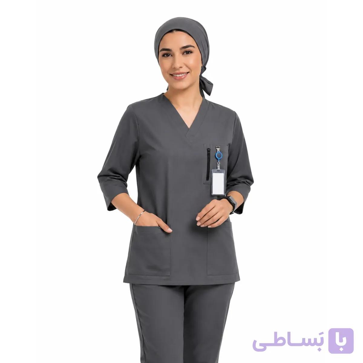 ست اسکراب و شلوار بانوان مدل آوینا — تصویر 1