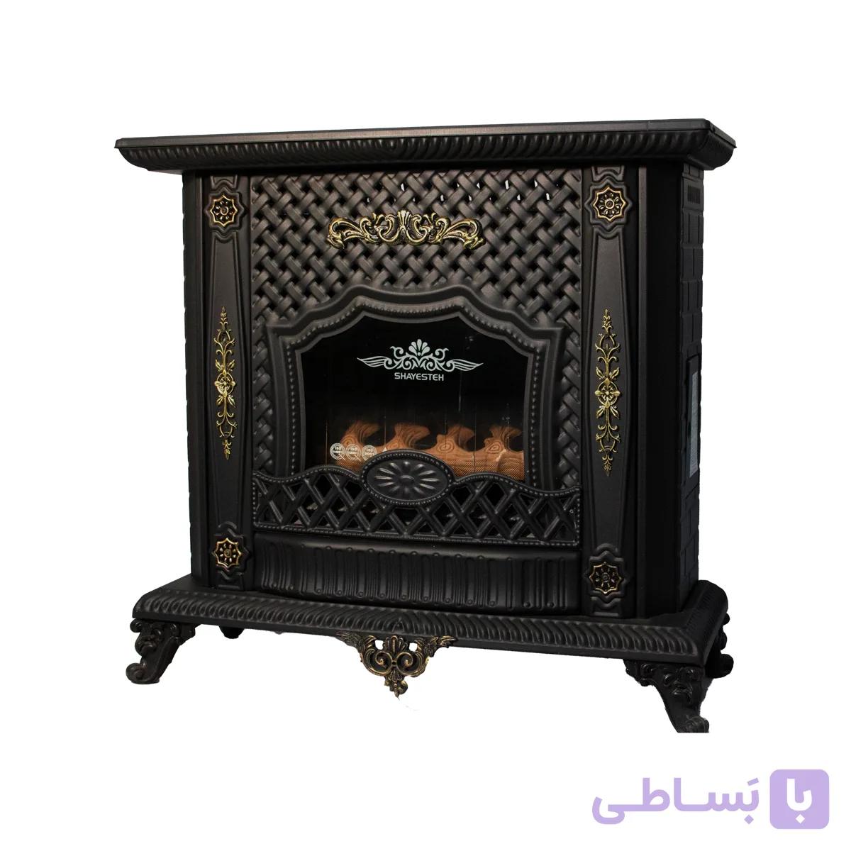بخاری گازی طرح شومینه ۳۶هزار حصیری پایه دار فوق العاده شیک