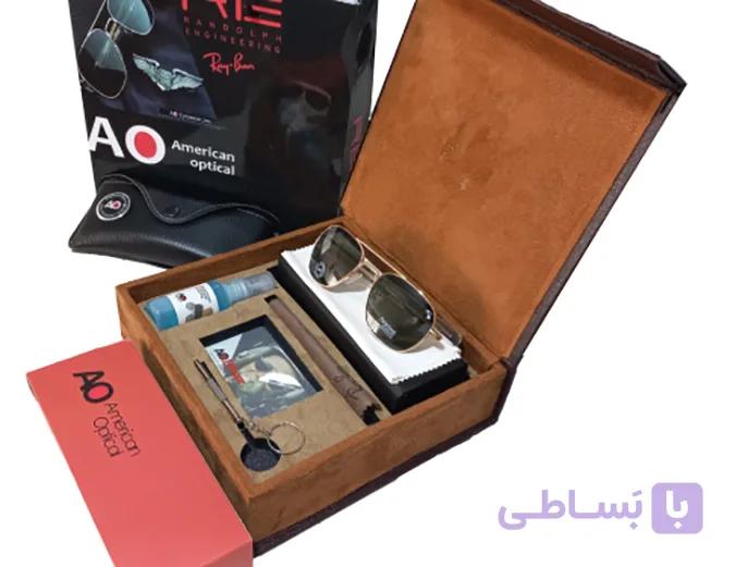 عینک خلبانی امریکن اپتیکال (AO) با پک مخصوص — تصویر 1