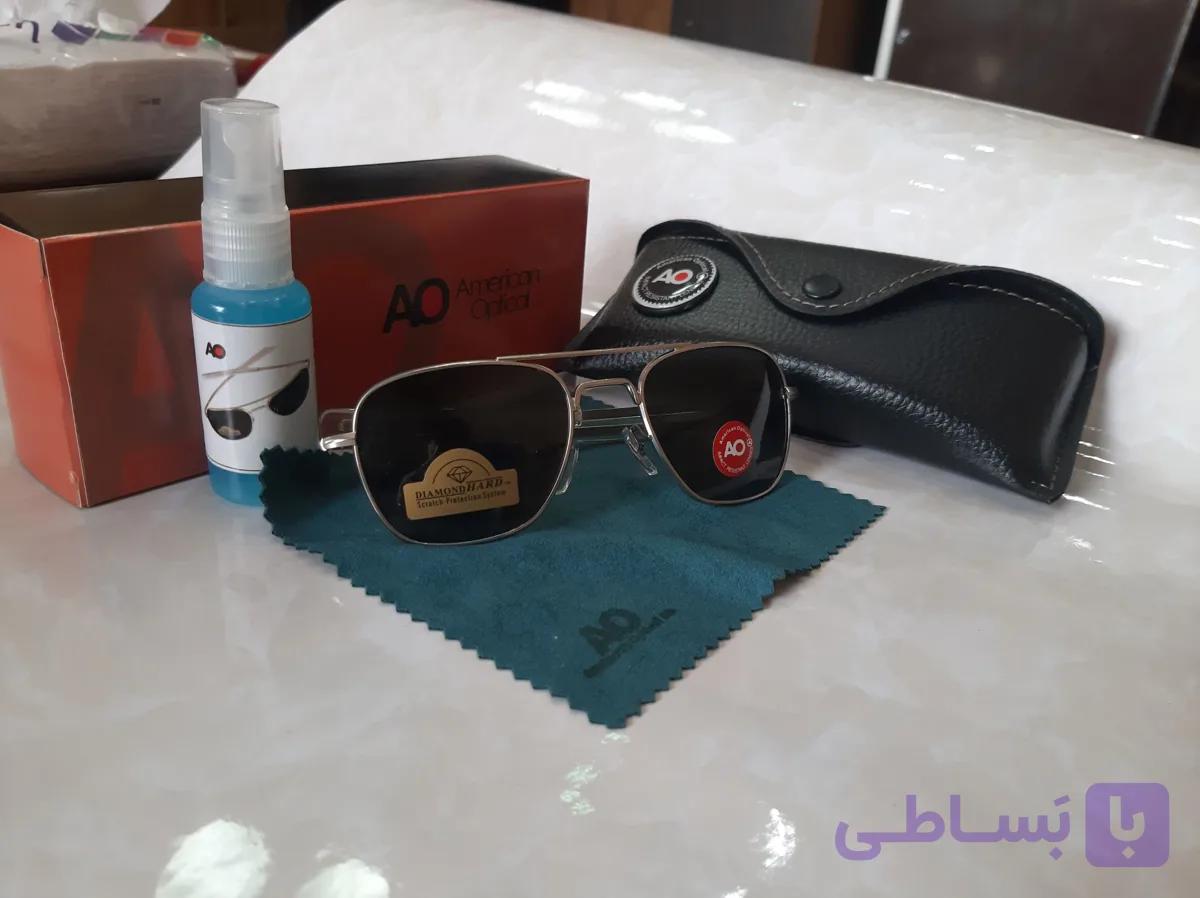 عینک خلبانی امریکن اپتیکال (فریم نقره ای) AO — تصویر 1
