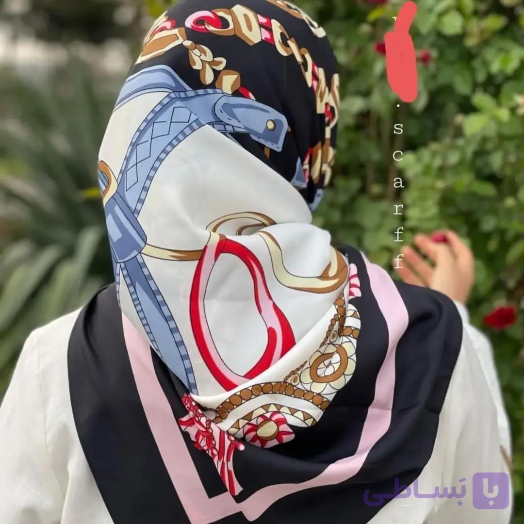 روسری ابریشم توییل مجلسی . روسری ابریشم کجراه . روسری ابریشم توییل . روسری قواره 140 . روسری طرحدار . روسری مجلسی  زیبای