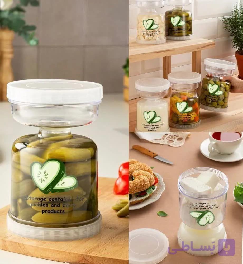 ظرف ترشی، خیارشور و پنیر ۲ طرفه