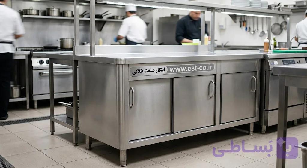 کابینت استیل زمینی آشپزخانه صنعتی