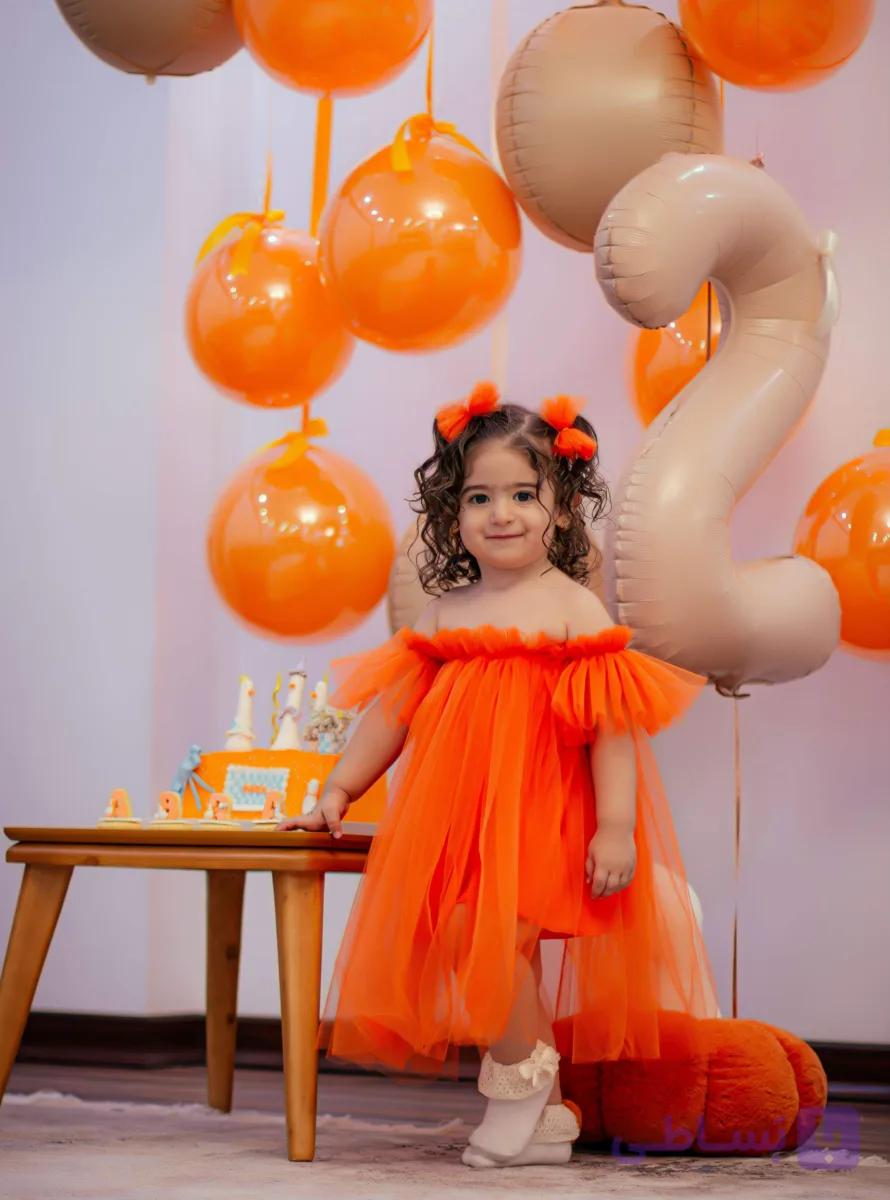 لباس مجلسی کودک مدل فرشته رنگ یاسی