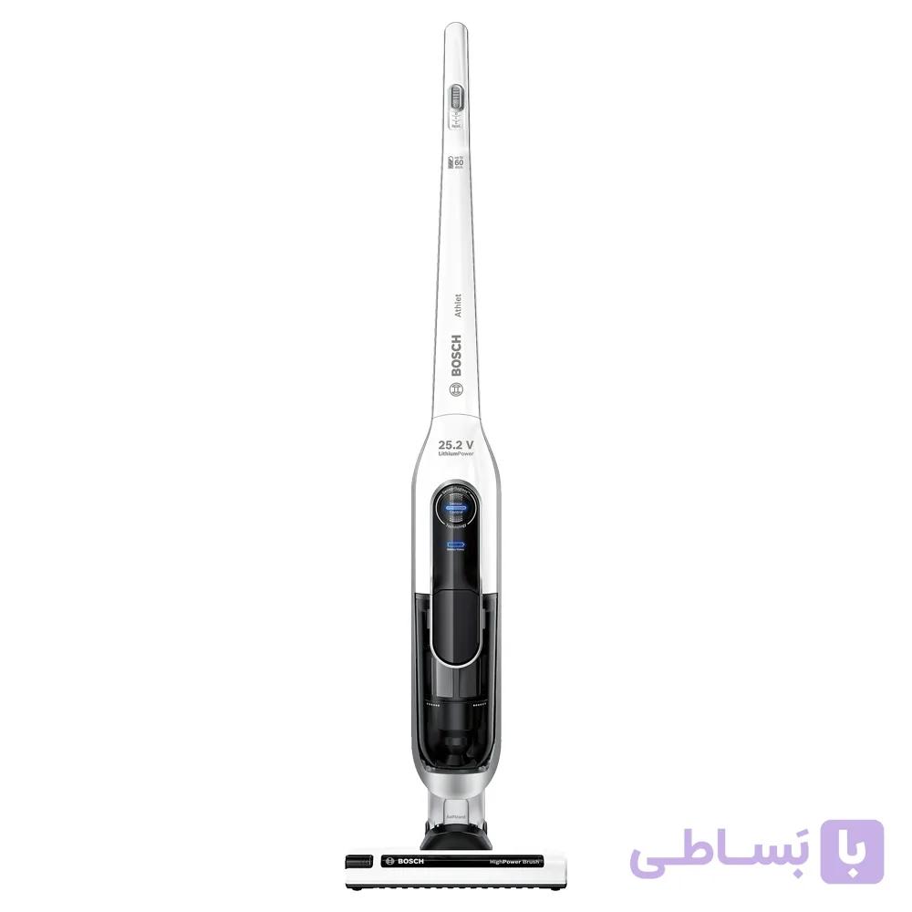 جارو شارژی عصایی بوش مدل BCH6ATH25 با باتری 25.2 ولت، 3 سطح قدرت، دکمه توربو و نشانگر LED تمیز کردن فیلتر، عملکرد تا 60 دقیقه و ظرفیت مخزن 0.9 لیتر — تصویر 1