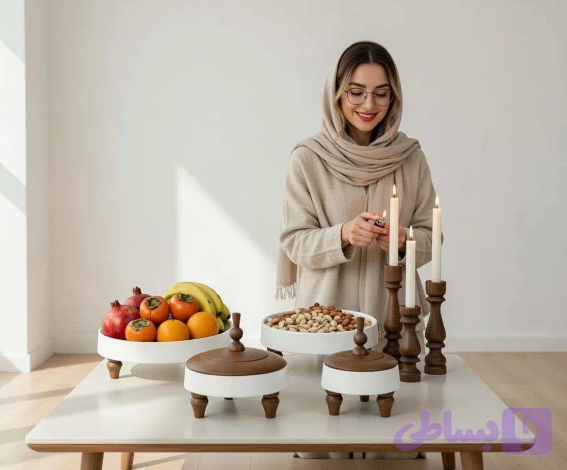 سرویس پذیرایی لوکس ۸ پارچه کورین و چوب گردو تیره