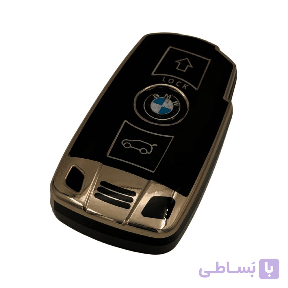 کاور ریموت BMW پلاستیک ABS رنگ مشکی-سیلور — تصویر 1
