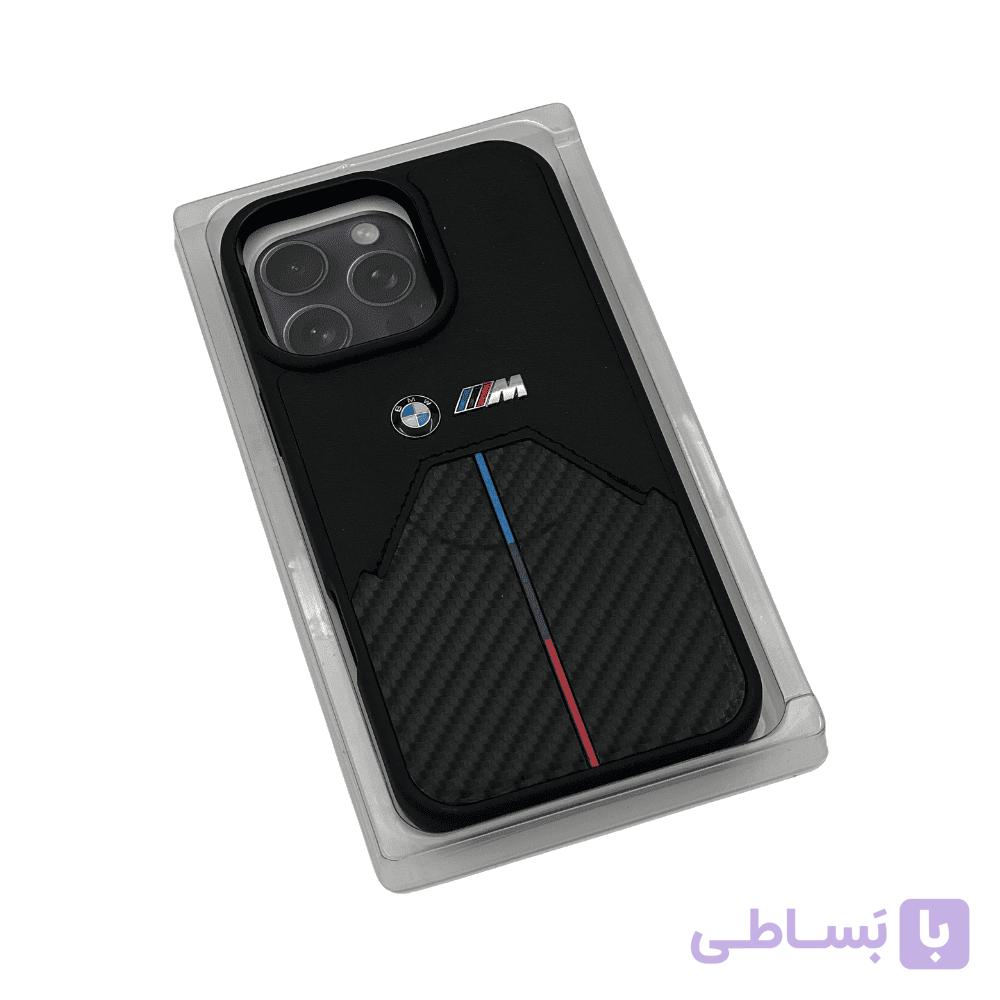قاب موبایل BMW طرح MPower کربن سه لاین مناسب آیفون 16 پرو مکس — تصویر 1
