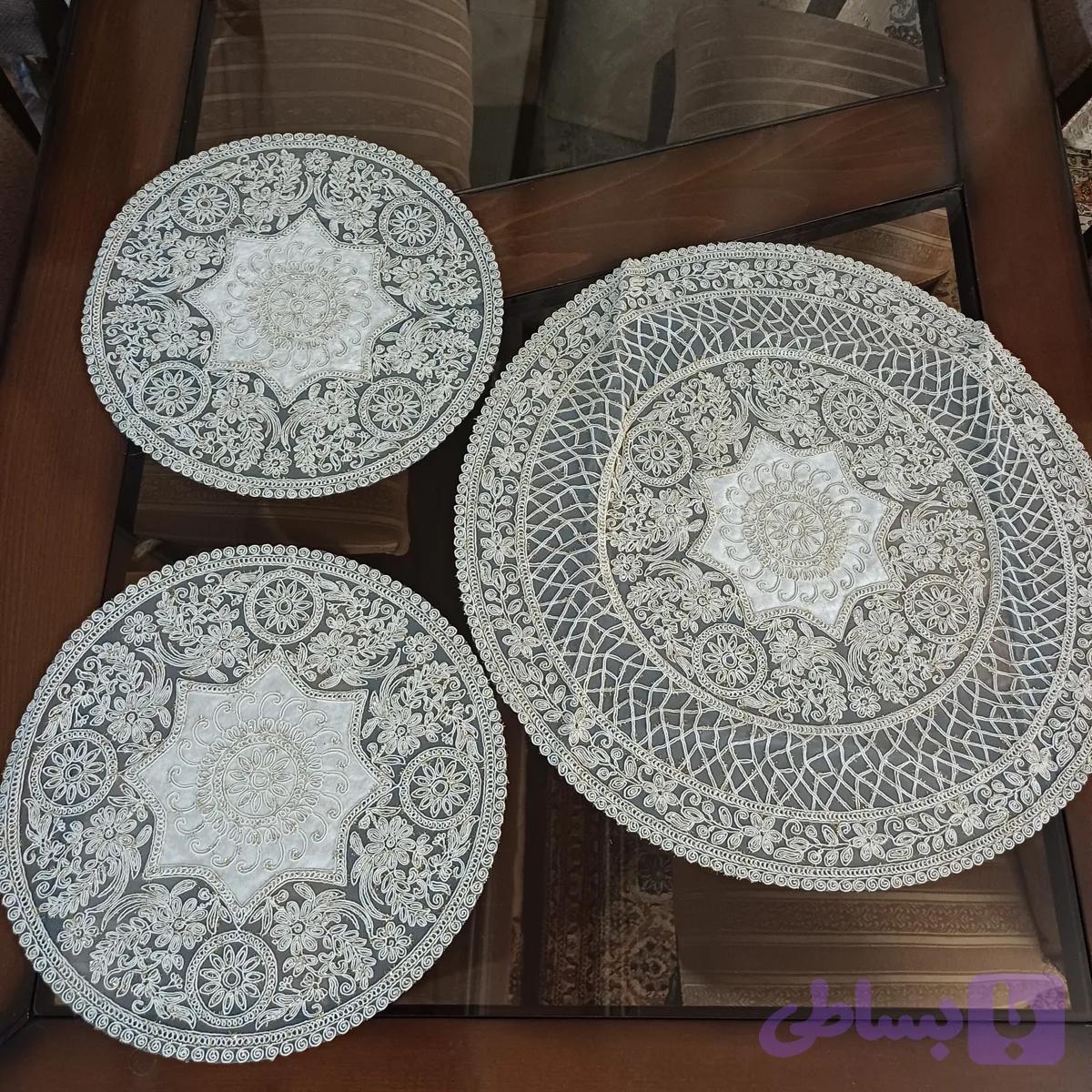 ست سه تیکه رومیزی گرد