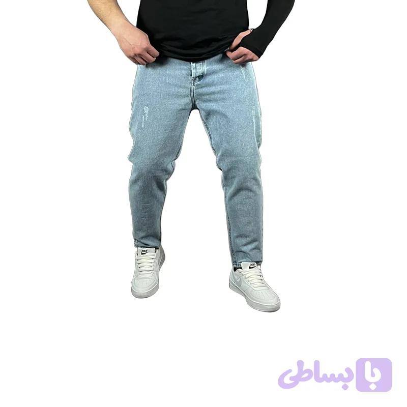 شلوار مام فیت ابی روشن مردانه