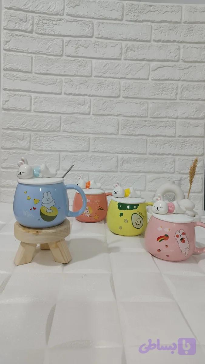 ماگ طرح دار درب برجسته خرگوشی