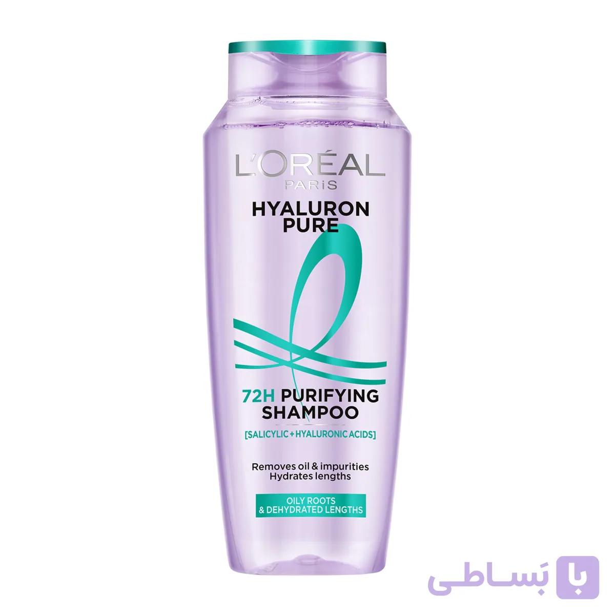 شامپو تقویت کننده مو لورآل مدل Hyaluron Pure مناسب موهای چرب حجم ۲۰۰ میلی لیتر — تصویر 1