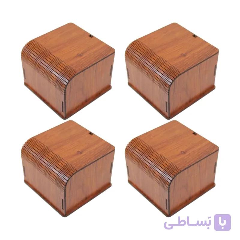 جعبه چوبی ساعت مچی با بالشتک توپر  پک 4 عددی