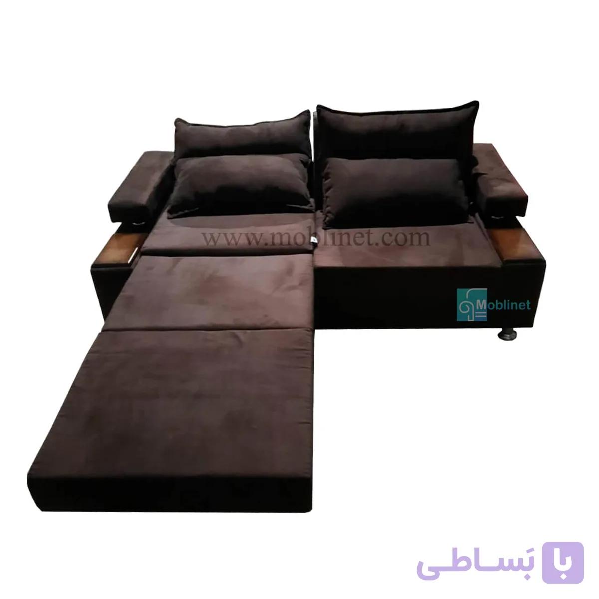 مبل تختخواب شو دو نفره دسته لاویز دوقلو — تصویر 1