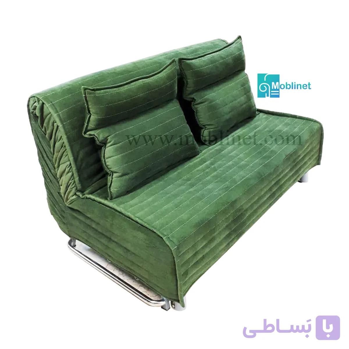 مبل تختخوابشو دو نفره کاپری دسته متکایی عرض تشک 160 — تصویر 1