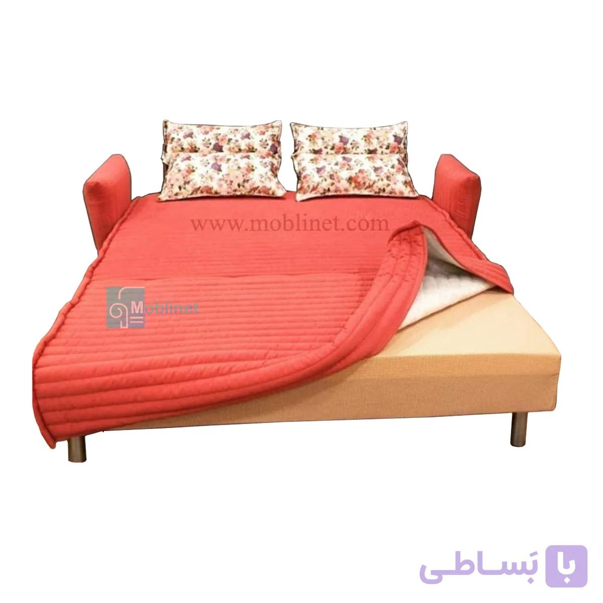 مبل تختخوابشو دو نفره پانیز دسته متکایی عرض تشک 160 — تصویر 1