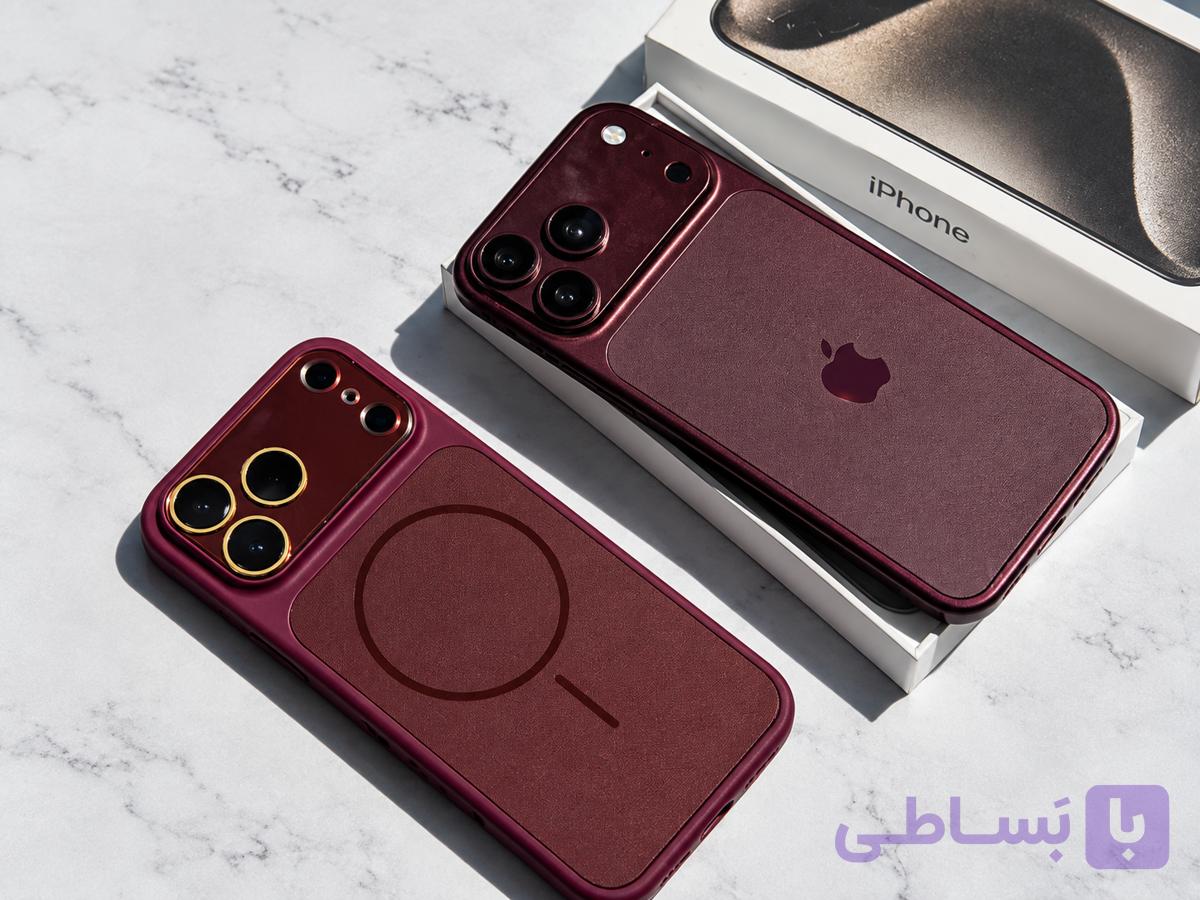 قاب تبدیل آیفون به 18 پرو مکس رنگ  Burgundy