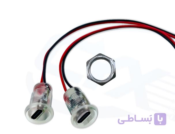 کانکتور مادگی Type-C شارژر دار شفاف( مهره و درپوش دار) — تصویر 1