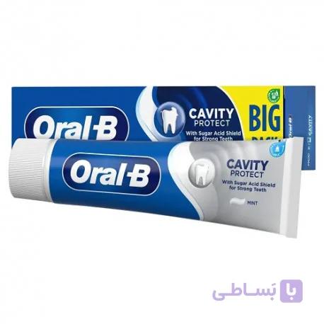 خمیردندان ضد پوسیدگی اورال بی Oral B مدل Cavity protect با حجم ۱۰۰ میل