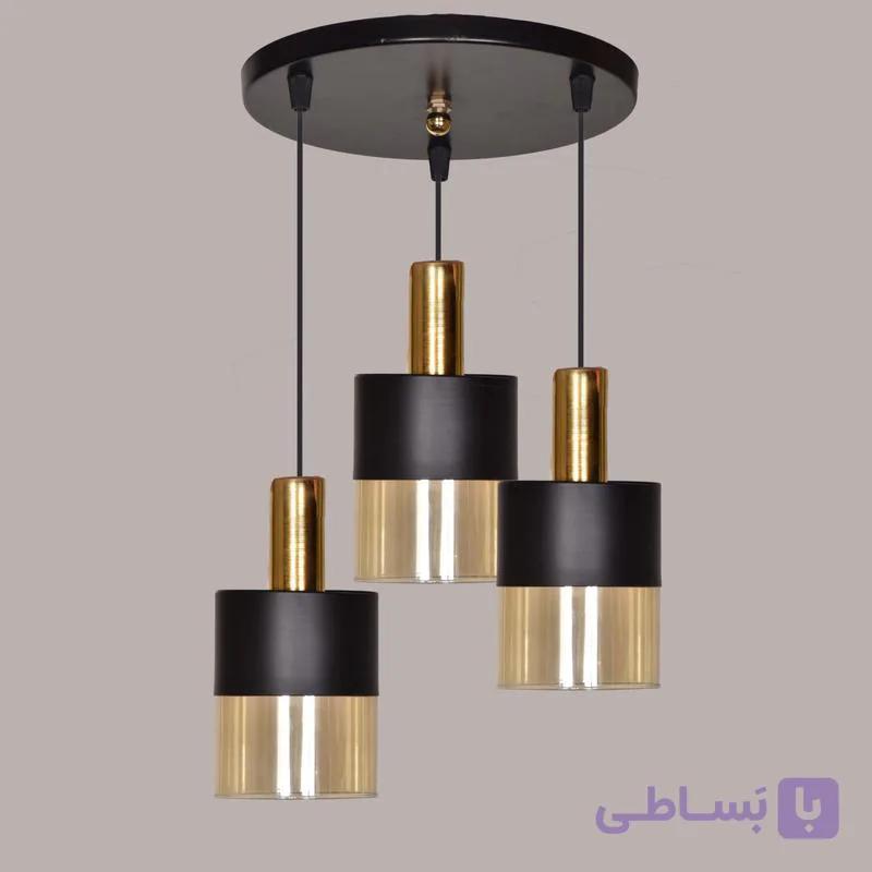 لوستر اویز مدل چکشی دو گلس