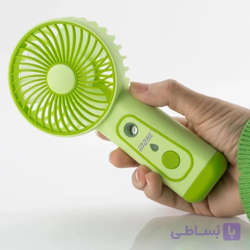 پنکه دستی شارژی مه پاش mdhl مدل tx-263 با پایه رومیزی و هولدر گوشی — تصویر 1