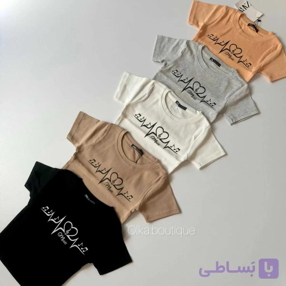 تیشرت کراپ موزیکال ترک — تصویر 1