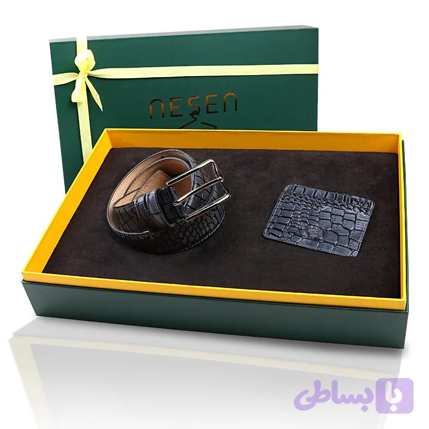 ست هدیه چرم طبیعی مردانه NESEN کد TT13 — تصویر 1
