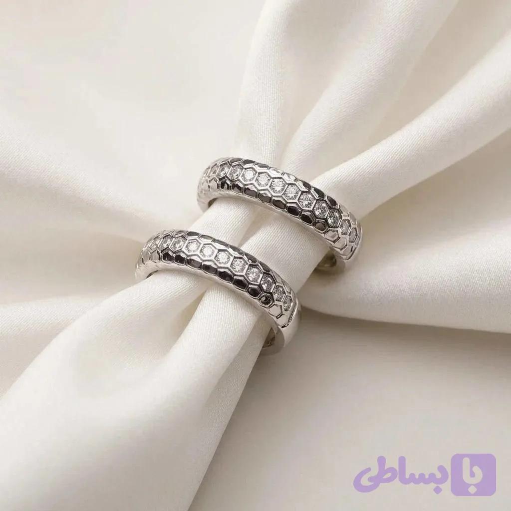 ست حلقه نقره رولکسی ایتالیایی کد 21576 — تصویر 1