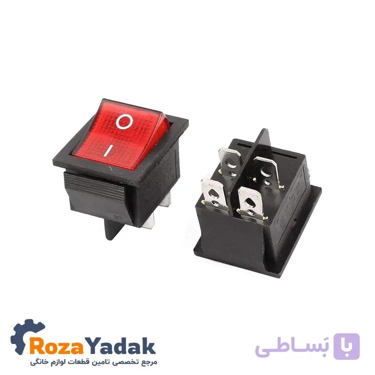 کلید چراغ دار جاروبرقی صنعتی ۱۶آمپر (خارجی)