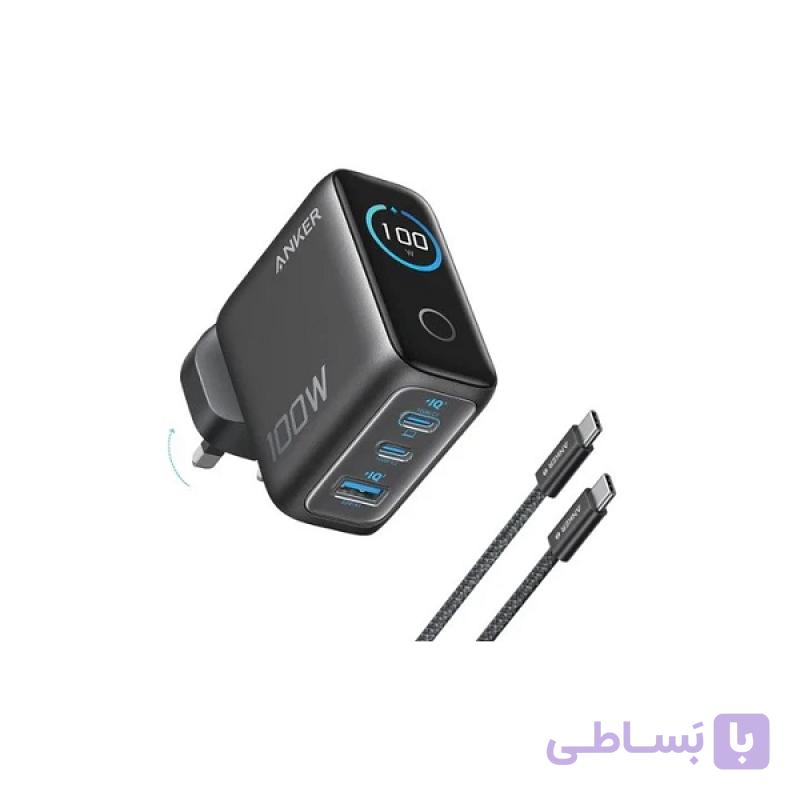 شارژر دیواری انکر 100 وات مدل Anker B121B(سه پین) — تصویر 1