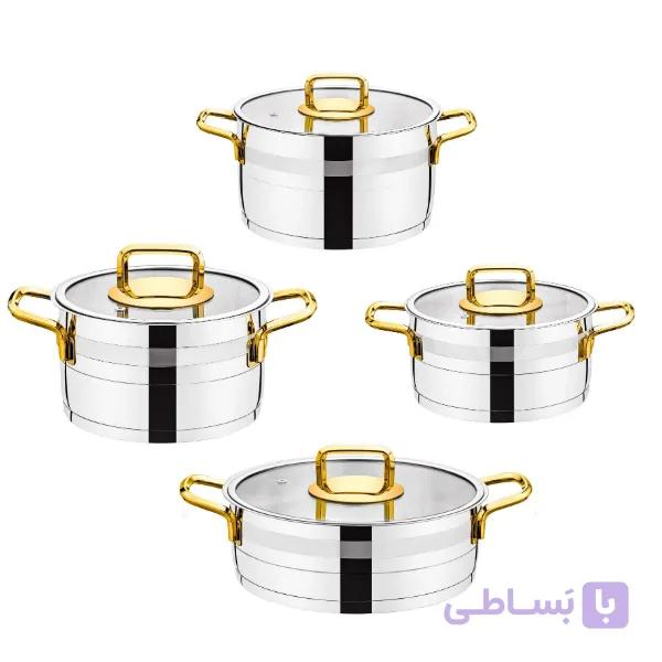 سرویس قابلمه استیل خالص 8 پارچه lines لینس ترکیه