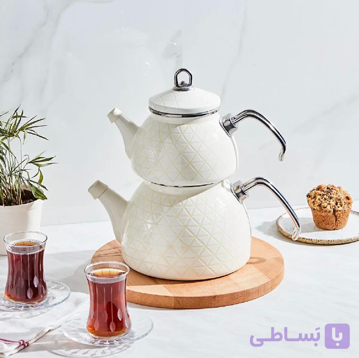 کتری قوری کاراجا مدل میدی کرم