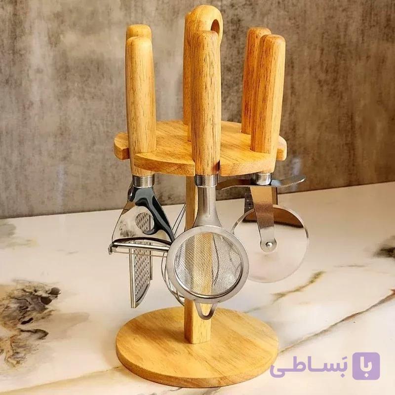 استند ابزار آشپزخانه بامبو