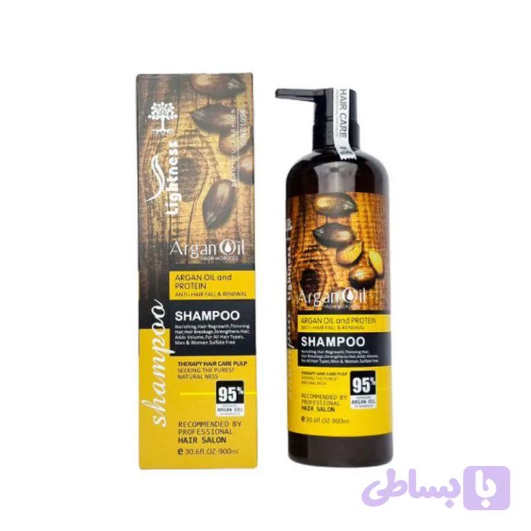 شامپو روغن آرگان بدون سولفات لایتنس اسلواکی اصل دارای هولوگرام حجم ۹۰۰ میل