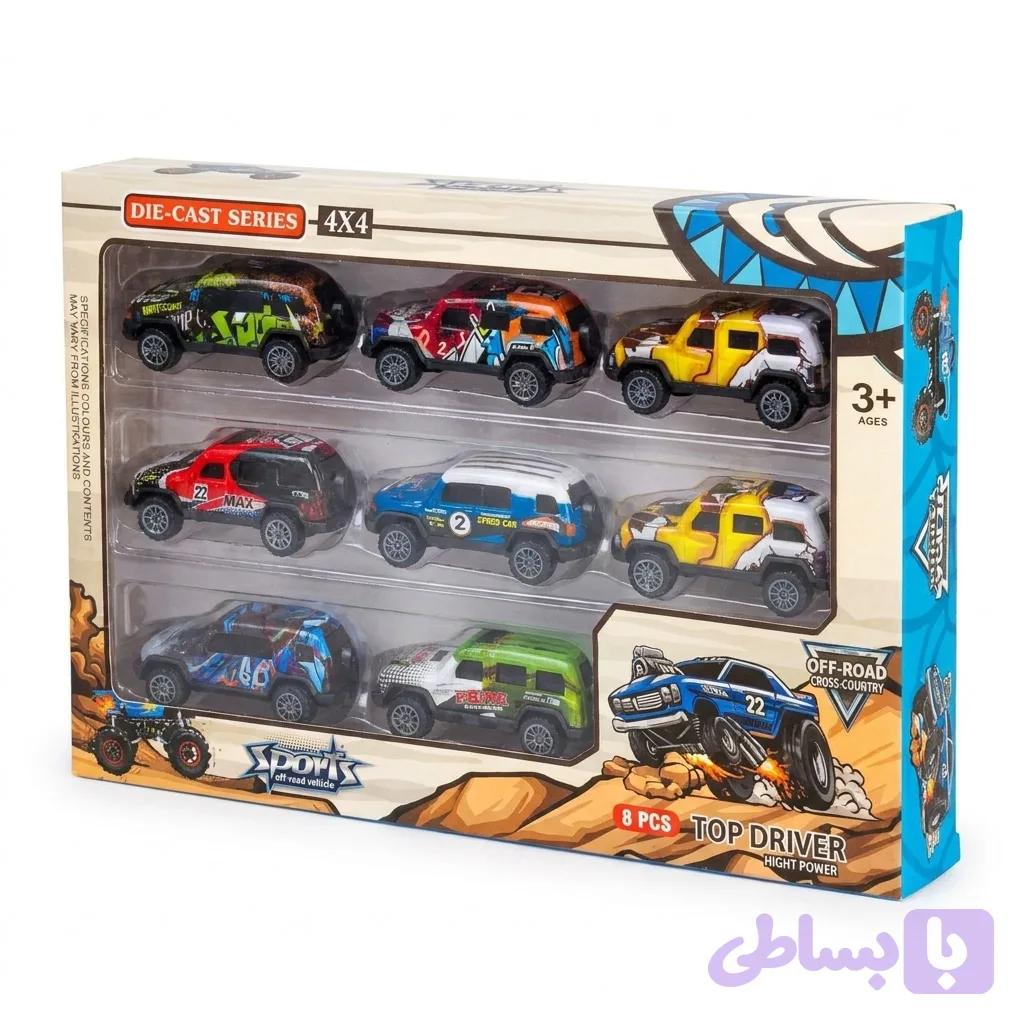 ست ماشین فلزی 8 تایی die-cast مدل آفرود عقب کش کد A224 — تصویر 1