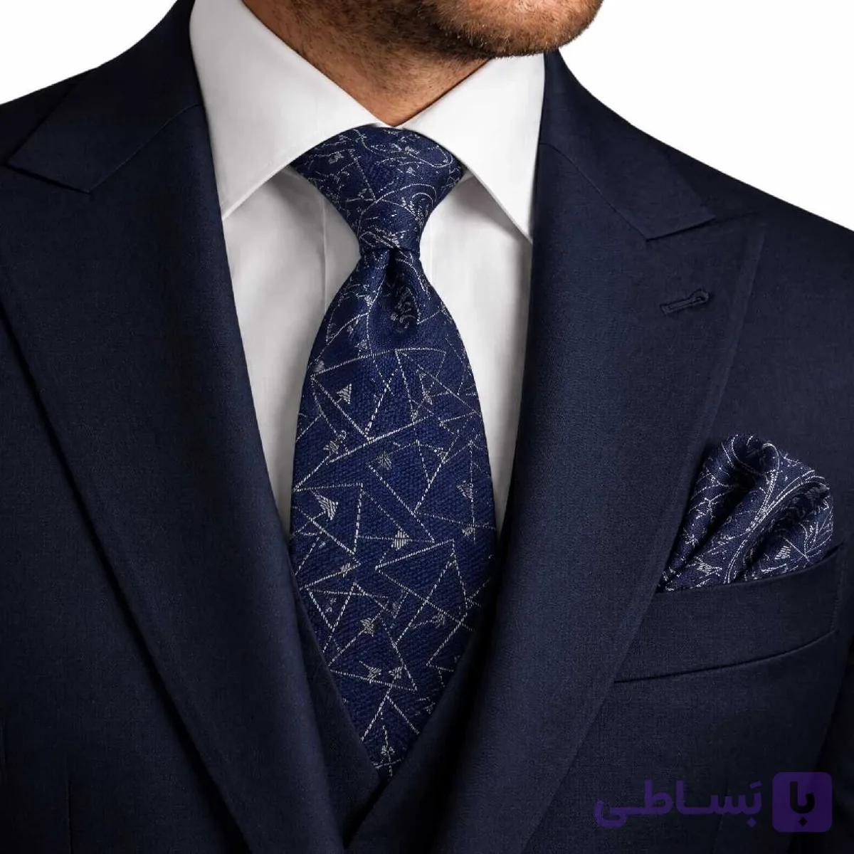 ست کراوات و پوشت ( دستمال جیب ) مردانه کد038 — تصویر 1