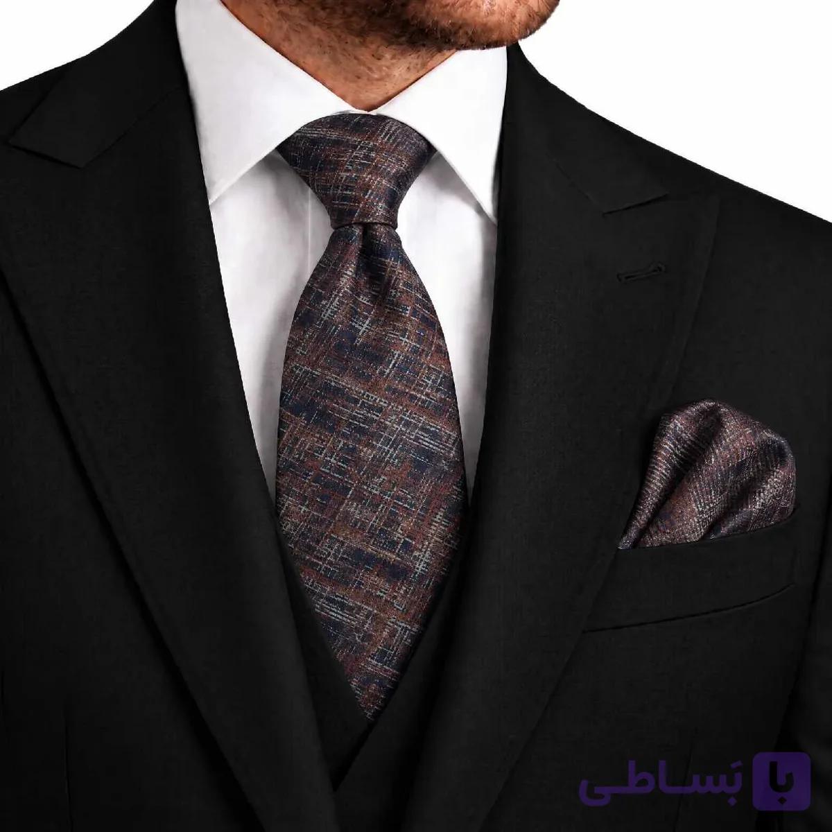 ست کراوات و پوشت ( دستمال جیب ) مردانه کد036 — تصویر 1