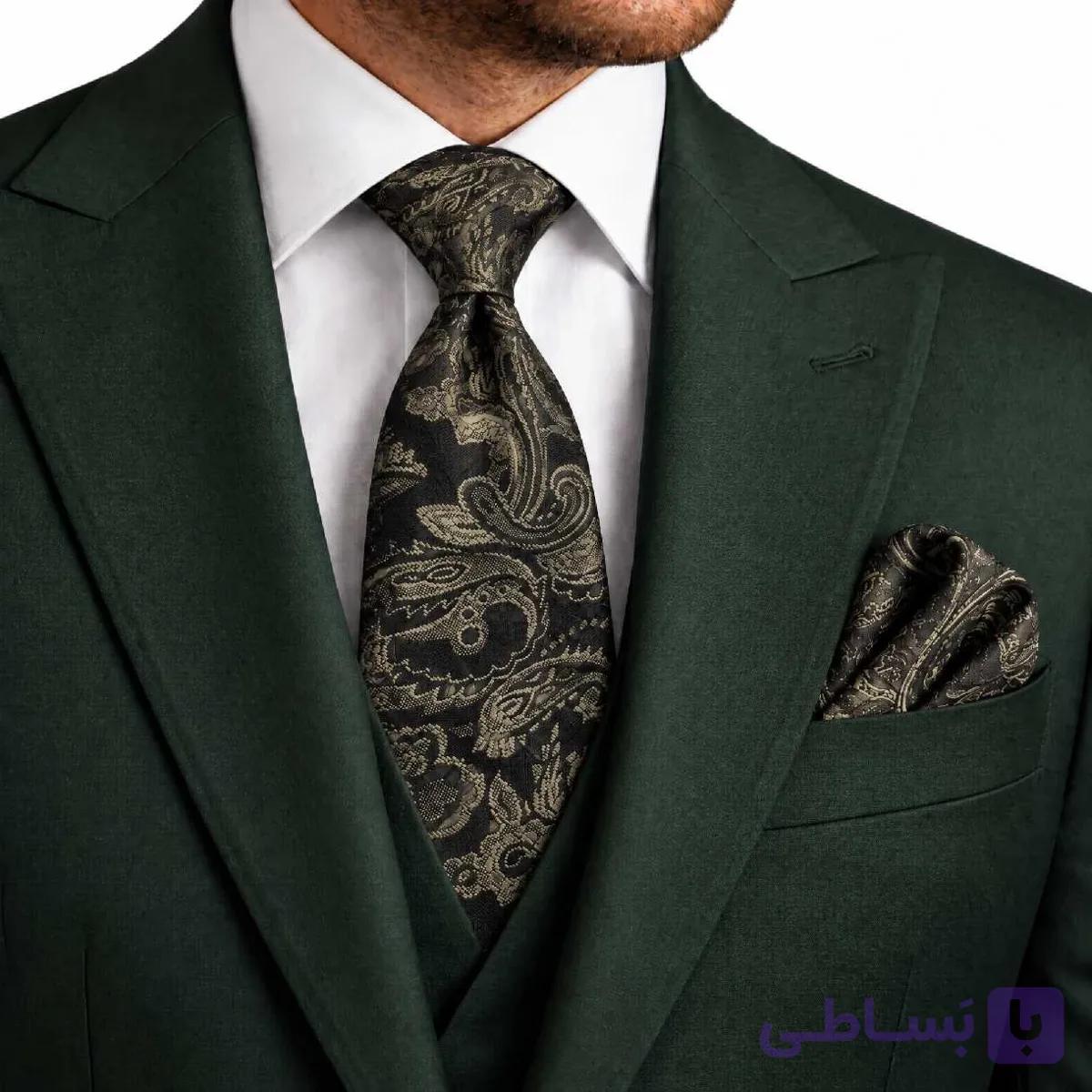 ست کراوات و پوشت ( دستمال جیب ) مردانه کد037 — تصویر 1