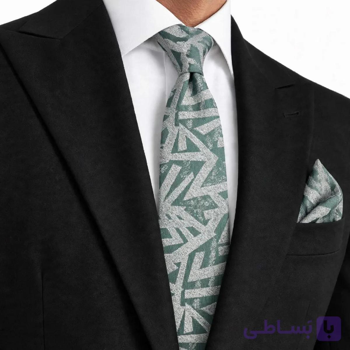 ست کراوات و پوشت ( دستمال جیب ) مردانه کد034 — تصویر 1