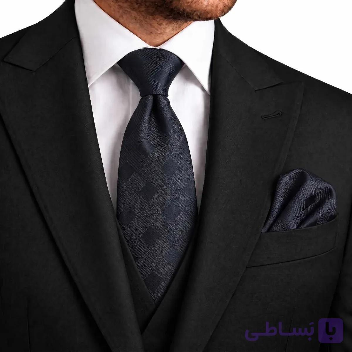 ست کراوات و پوشت ( دستمال جیب ) مردانه کد040 — تصویر 1