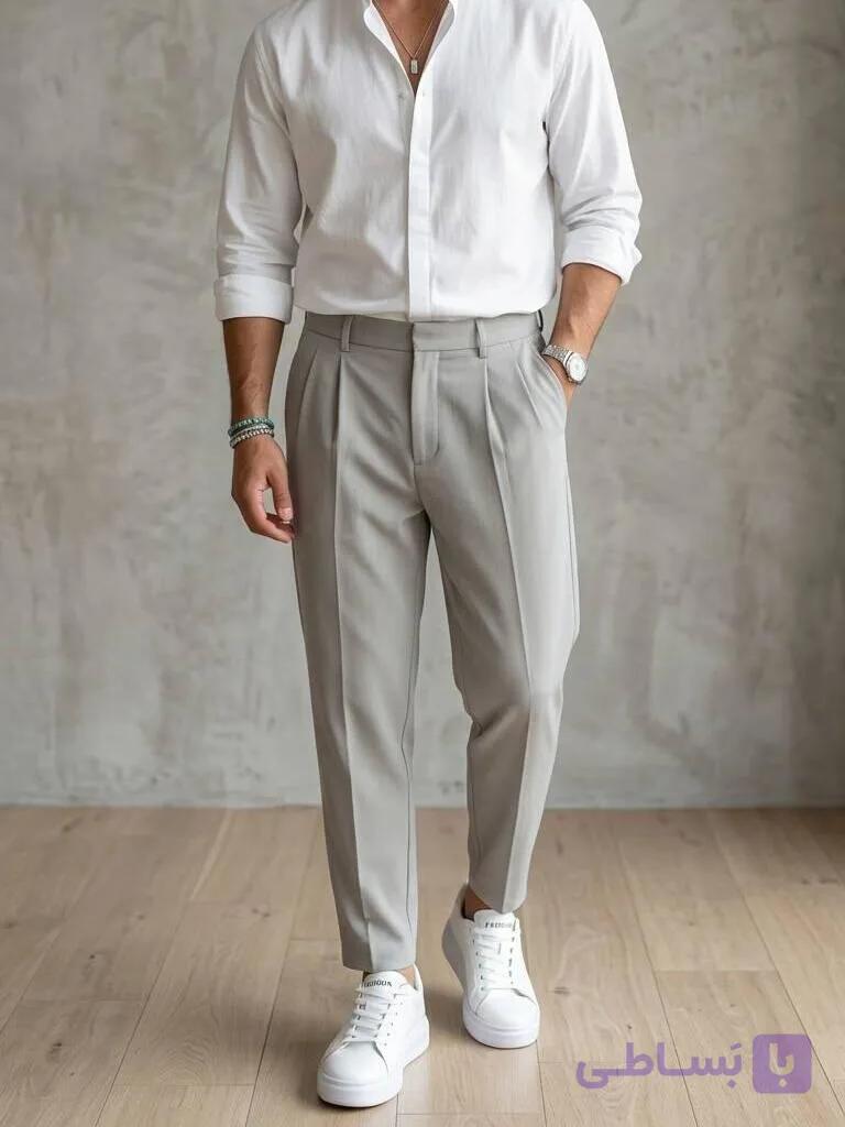 شلوار مام استایل مردانه پارچه‌ای جنس مورگان کجراه | ۶ رنگ کاربردی | بضمانت — تصویر 1