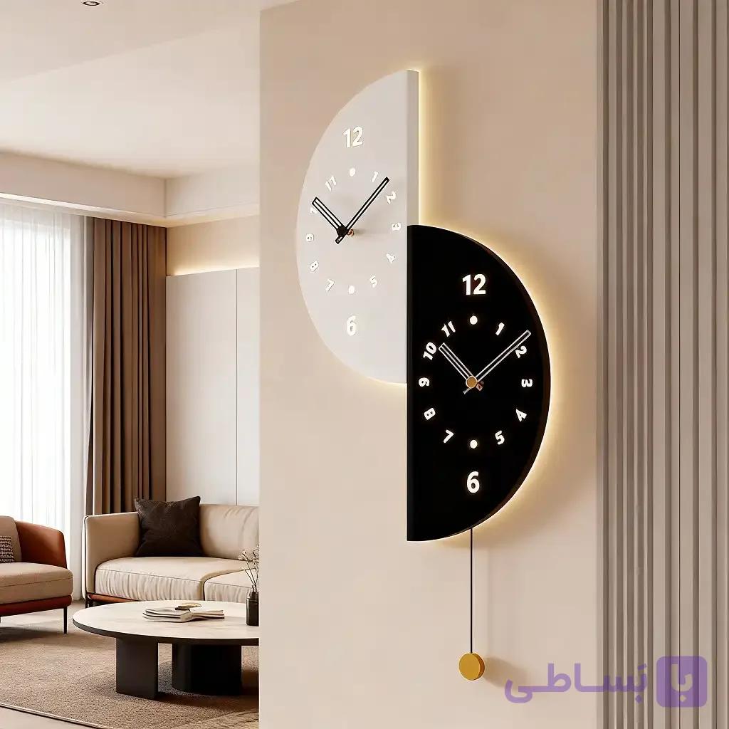 ساعت دیواری دوطرفه مدل دلوین — تصویر 1