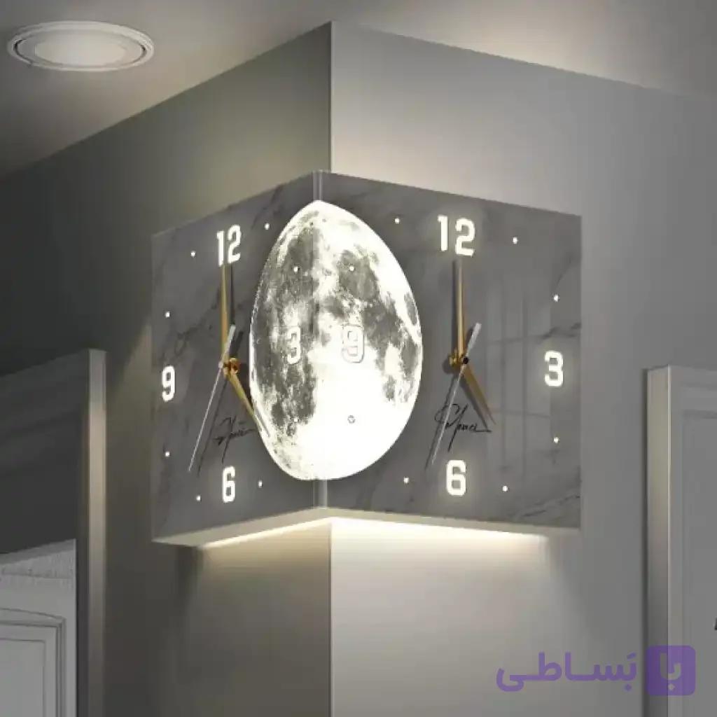 ساعت دیواری نبشی ماه مدل نوری — تصویر 1