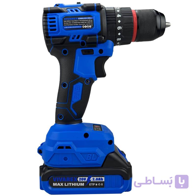 دریل چکشی دو باطری موتور براشلس ویوارکس مدل VR2010-BLX — تصویر 1