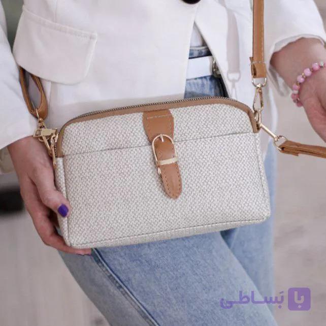 کیف چرم طرح کنفی چهار جیب،سایز ۱۵*۲۲